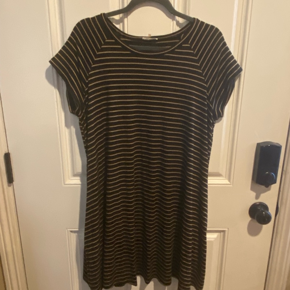 Short Striped Dress with Pockets